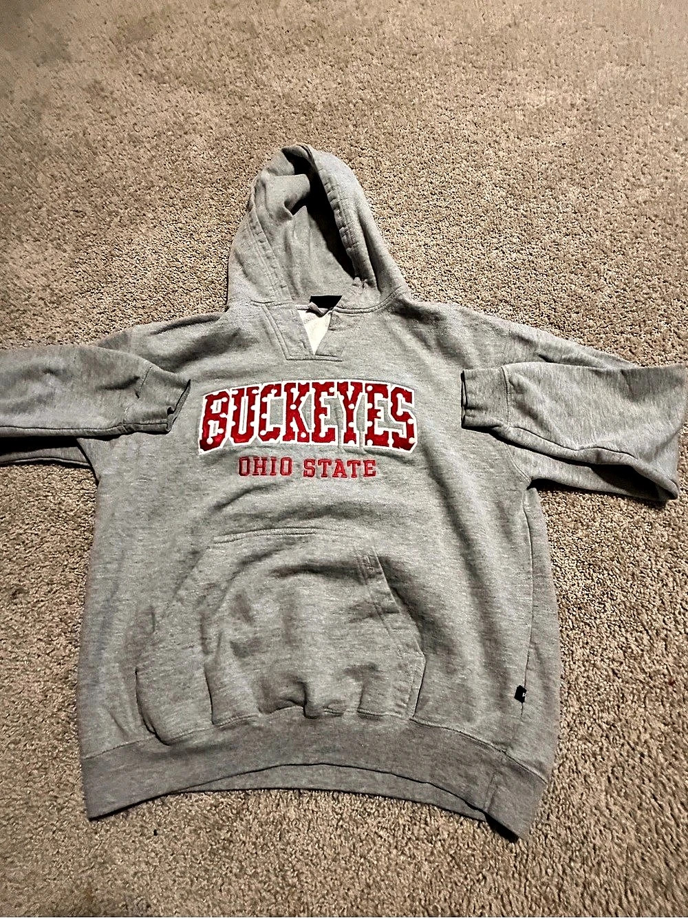 Pennant Ohio State Buckeyes Graphic Hoodie in Gray & Red